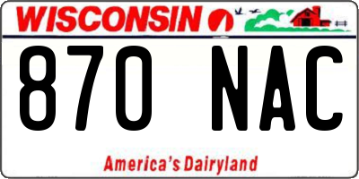 WI license plate 870NAC