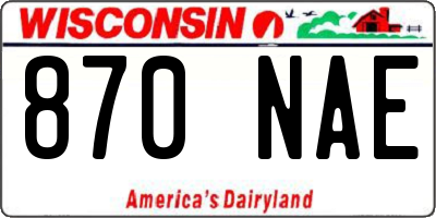 WI license plate 870NAE