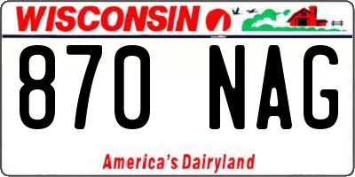 WI license plate 870NAG