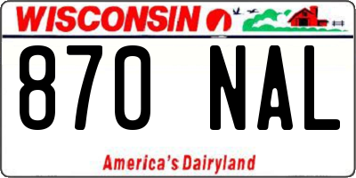 WI license plate 870NAL