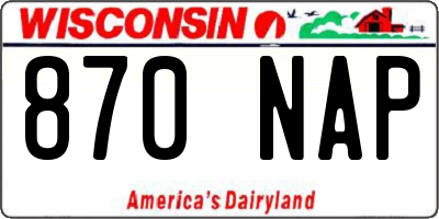 WI license plate 870NAP