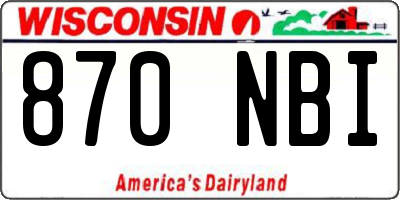 WI license plate 870NBI