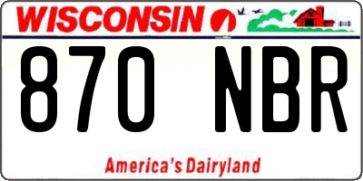 WI license plate 870NBR