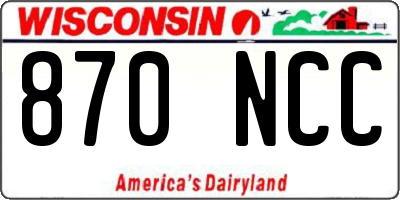 WI license plate 870NCC