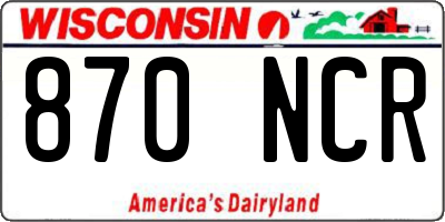 WI license plate 870NCR
