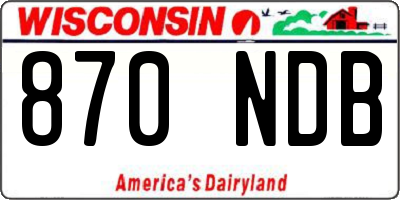 WI license plate 870NDB