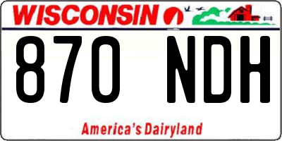 WI license plate 870NDH