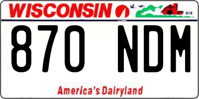 WI license plate 870NDM