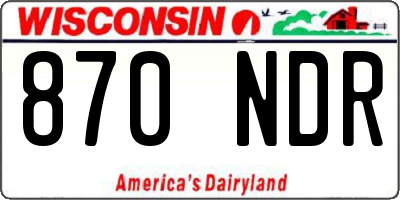 WI license plate 870NDR