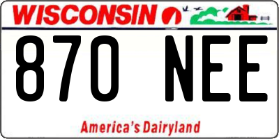 WI license plate 870NEE