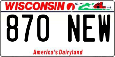 WI license plate 870NEW