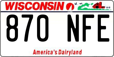 WI license plate 870NFE