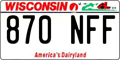 WI license plate 870NFF