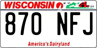 WI license plate 870NFJ