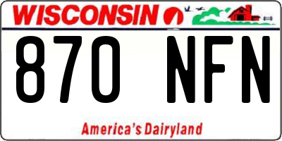 WI license plate 870NFN