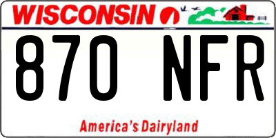 WI license plate 870NFR