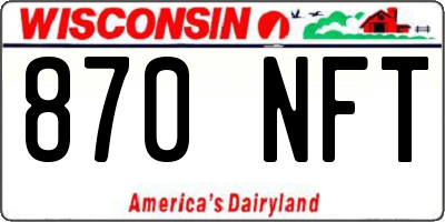 WI license plate 870NFT