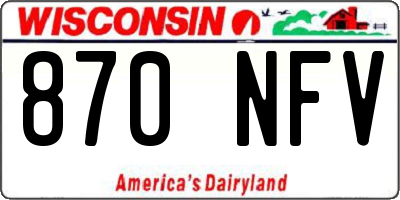 WI license plate 870NFV