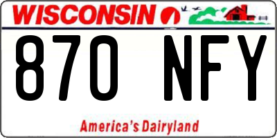 WI license plate 870NFY