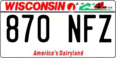 WI license plate 870NFZ