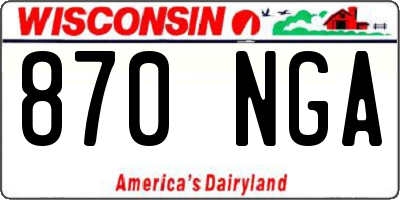 WI license plate 870NGA