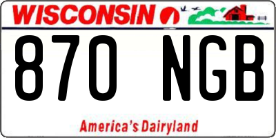WI license plate 870NGB