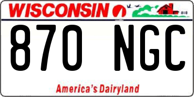 WI license plate 870NGC