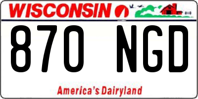 WI license plate 870NGD