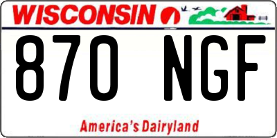 WI license plate 870NGF