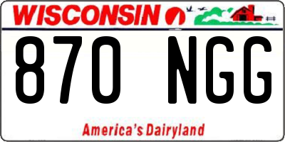 WI license plate 870NGG