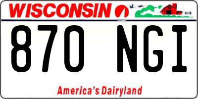 WI license plate 870NGI