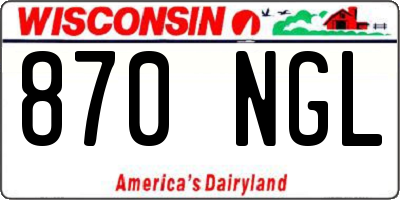 WI license plate 870NGL