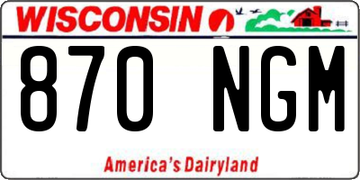 WI license plate 870NGM