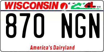 WI license plate 870NGN