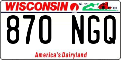WI license plate 870NGQ