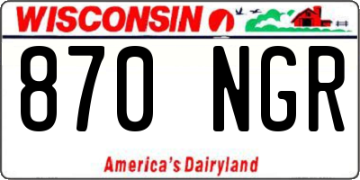 WI license plate 870NGR