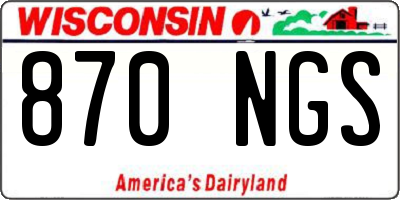 WI license plate 870NGS