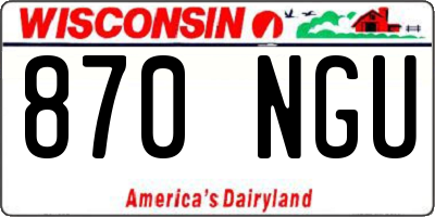 WI license plate 870NGU