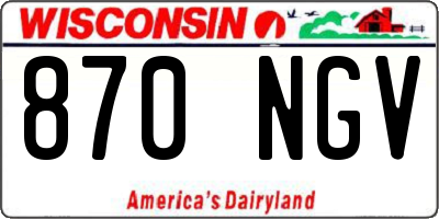 WI license plate 870NGV