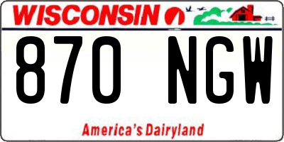 WI license plate 870NGW