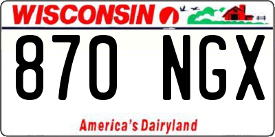 WI license plate 870NGX