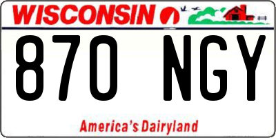 WI license plate 870NGY