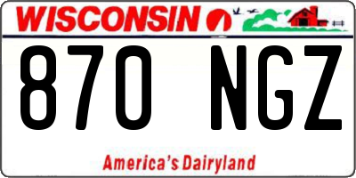 WI license plate 870NGZ