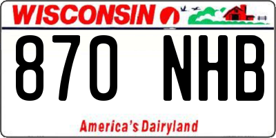 WI license plate 870NHB