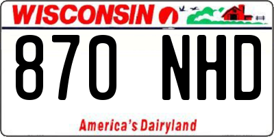 WI license plate 870NHD