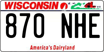 WI license plate 870NHE