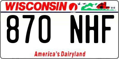 WI license plate 870NHF