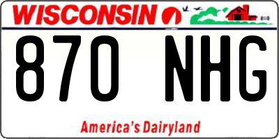 WI license plate 870NHG