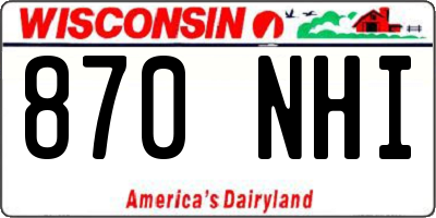 WI license plate 870NHI