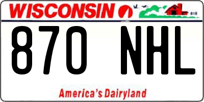 WI license plate 870NHL